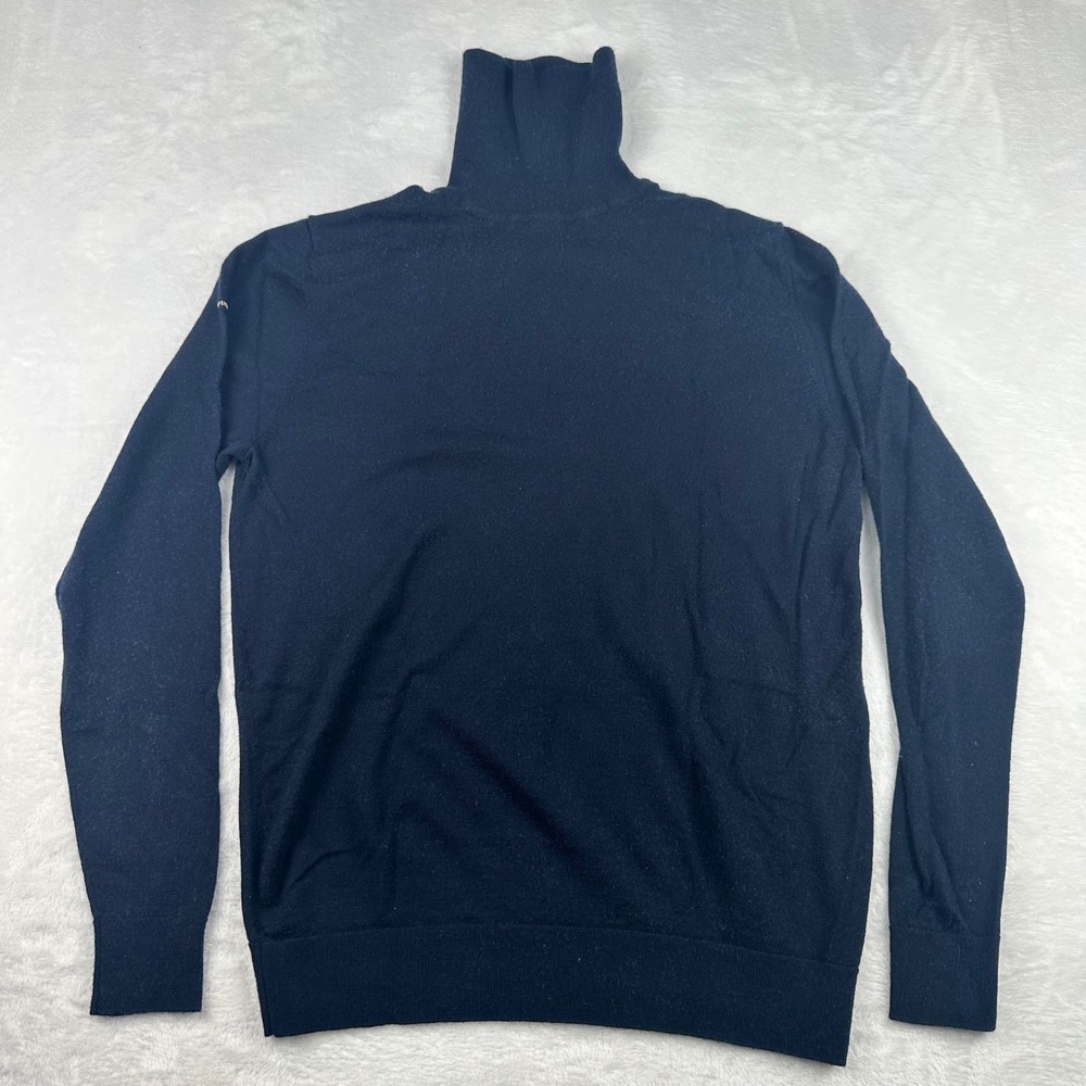 Mens XL Superdry Studios Navy Blue 100% Merino Wool Turtleneck Sweater M6110439A
